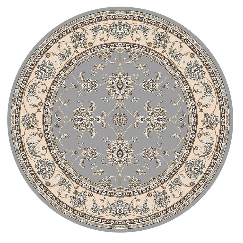 Radici USA Pisa 1780 7'10" Round Grey Area Rug, , large