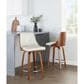 Lumisource Gianna 24" Swivel Counter Stool in Walnut and Chrome (Set of 2), , large