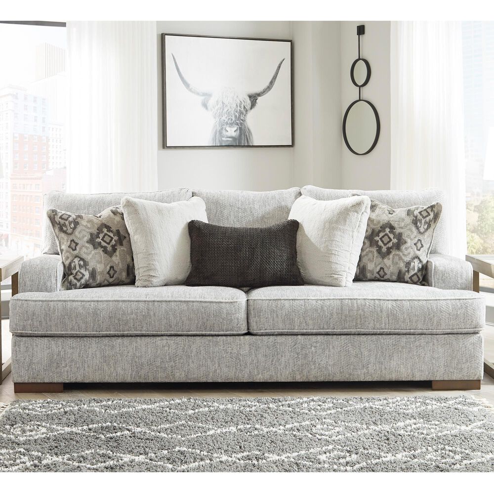 Signature Design by Ashley Mercado Stationary Sofa in Pewter Grey, , large