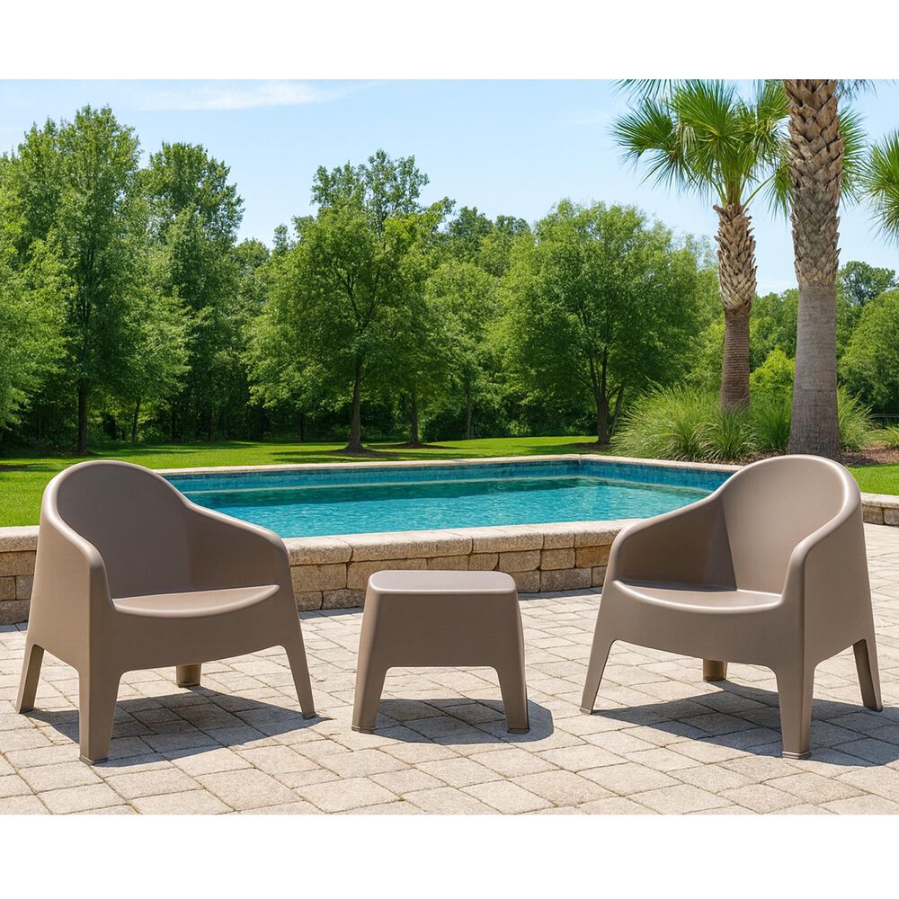 Zentro Living Milan 3-Piece Patio Chat Set In Taupe, , large