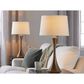 LumiSource Lenuxe 29" Metal Table Lamp with Off-White Linen Shade in Matte Golden Bronze (Set of 2), , large