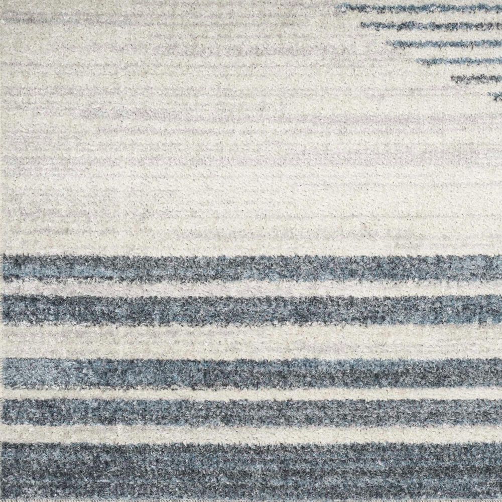 Nourison Astra Machine Washable ASW05 4&#39; x 6&#39; Ivory and Blue Area Rug, , large