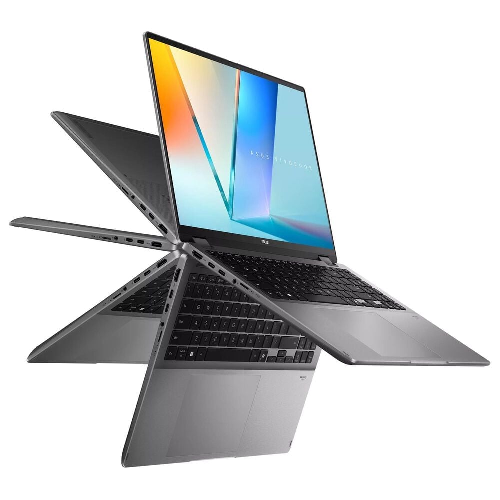 ASUS Vivobook 16 Flip 16" Copilot+ PC 2-in-1 Laptop | Intel Core Ultra 7 256V - 16GB RAM - Intel Arc Graphics - 512GB SSD in Matte Gray, , large
