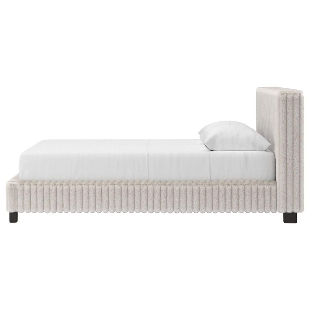 Ashley Zuraleus Queen Upholstered Platform Bed with Two Nightstands in Matte White, , large