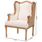 Baxton Studio Rachana Accent Chair with Honey Oak Frame in Beige, , large