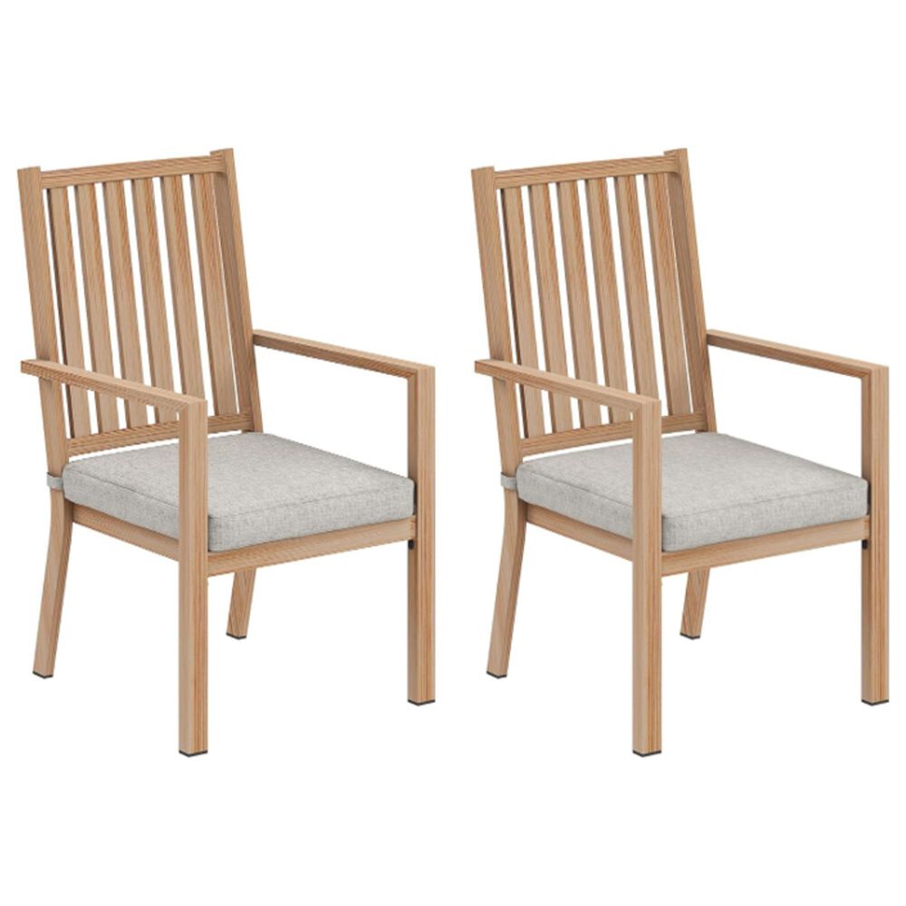 Hearth and Haven Outdoor All-Weather Aluminum Dining Chair in Gray (Set of 2), , large