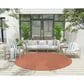 Nourison Twist Reversible 8" Round Coral Indoor/Outdoor Area Rug, , large