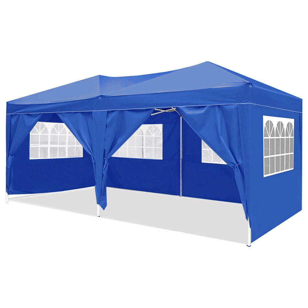 HOMLUX 10" x 20" Outdoor Pop Up Canopy Gazebo for Party in Blue, , large