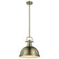 Golden Lighting Duncan 1-Light Pendant with Rod in Aged Brass, , large