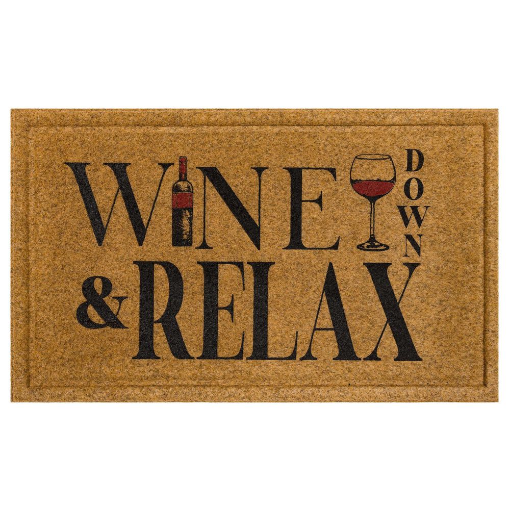 Karastan Bristol Wine Down and Relax 1"6" x 2"6" Natural Door Mat, , large