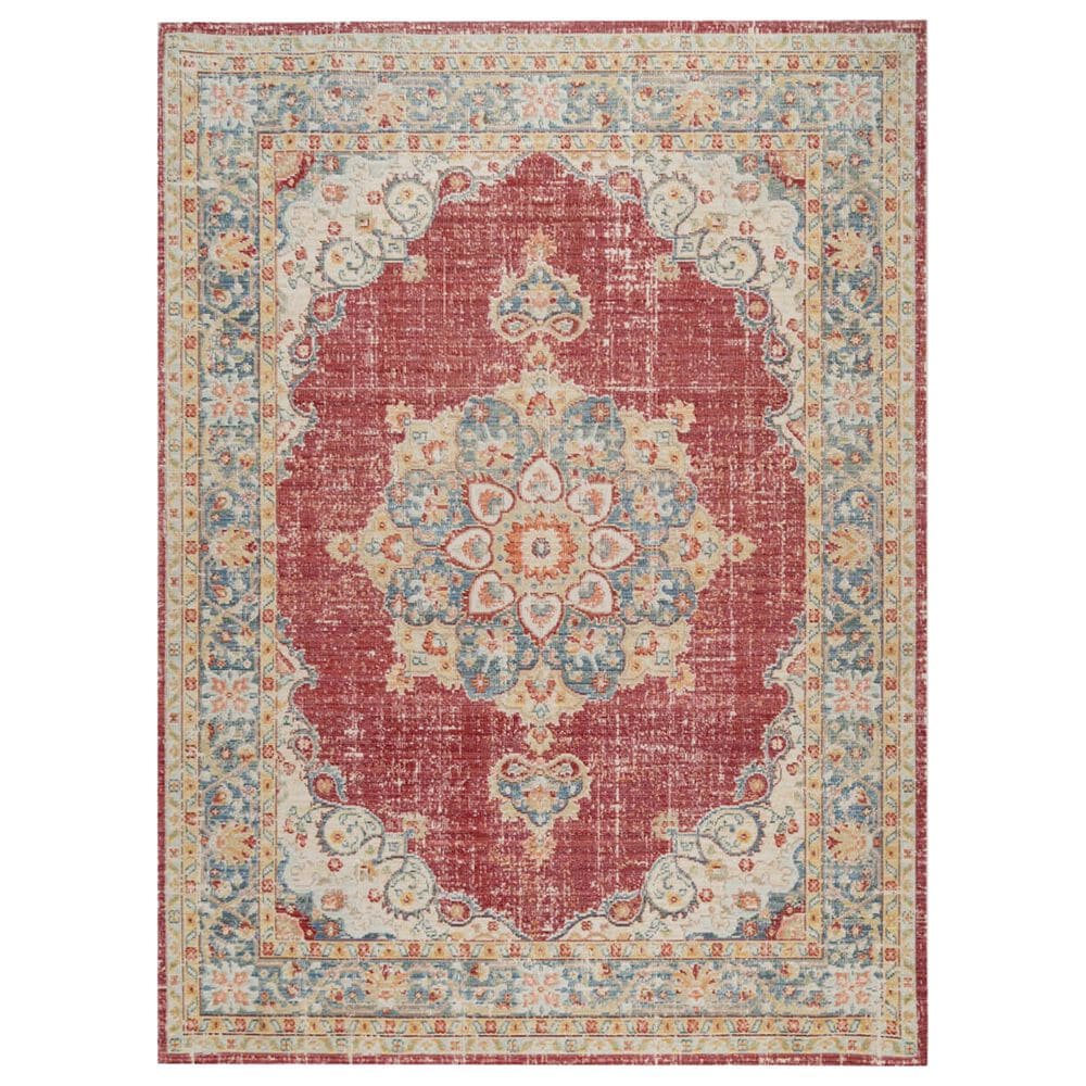 Amer Rugs Century 2" x 3" Burgundy Red and Teal Area Rug, , large