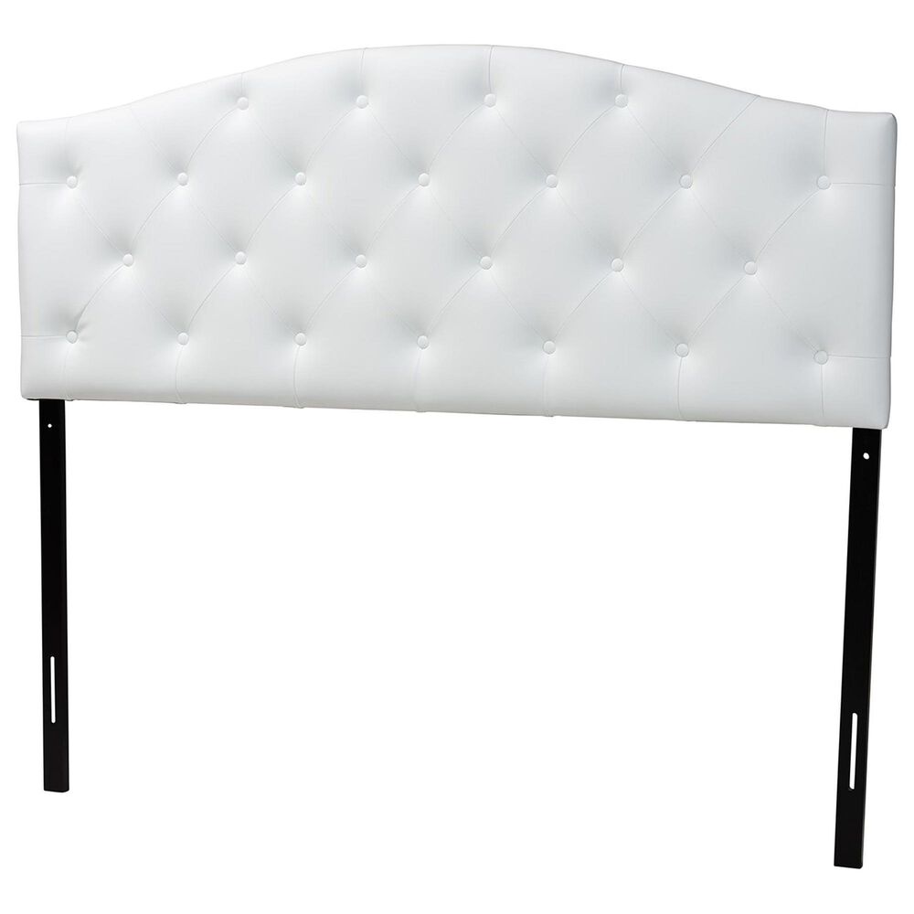 Baxton Studio Myra Queen Headboard with White Upholstered in Black, , large