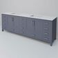 Lexora Home Jacques 84" Double Bathroom Vanity in Dark Grey with 2 cm White Quartz Top and Rectangular Sinks, , large