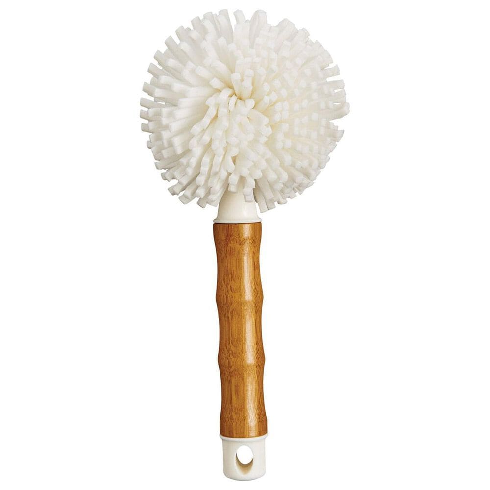 HIC Kitchen Handle Glass Brush in White and Brown, , large