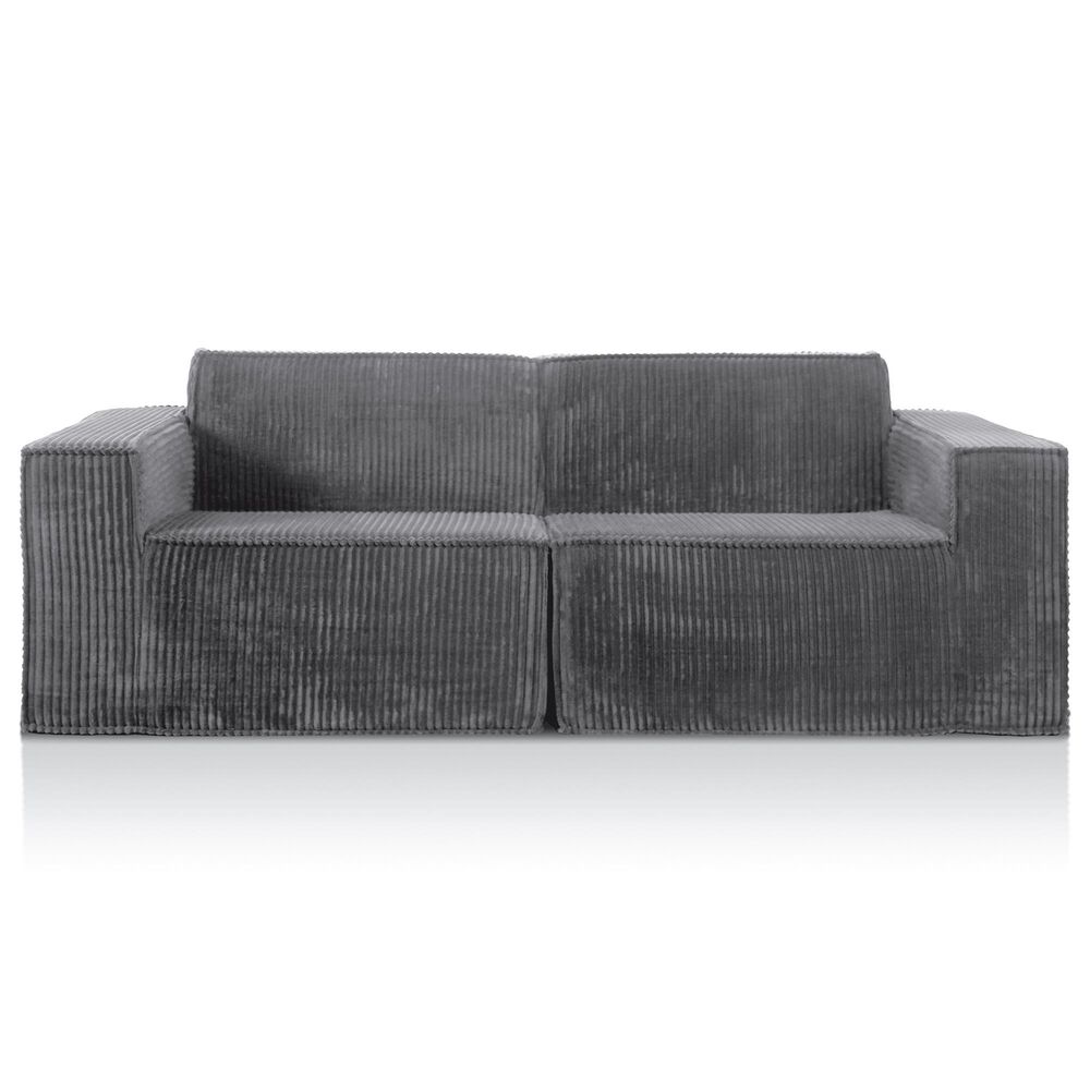 Furniture of America Facil 5-Piece Modular Track Arm Sofa Set in Dark Gray, , large