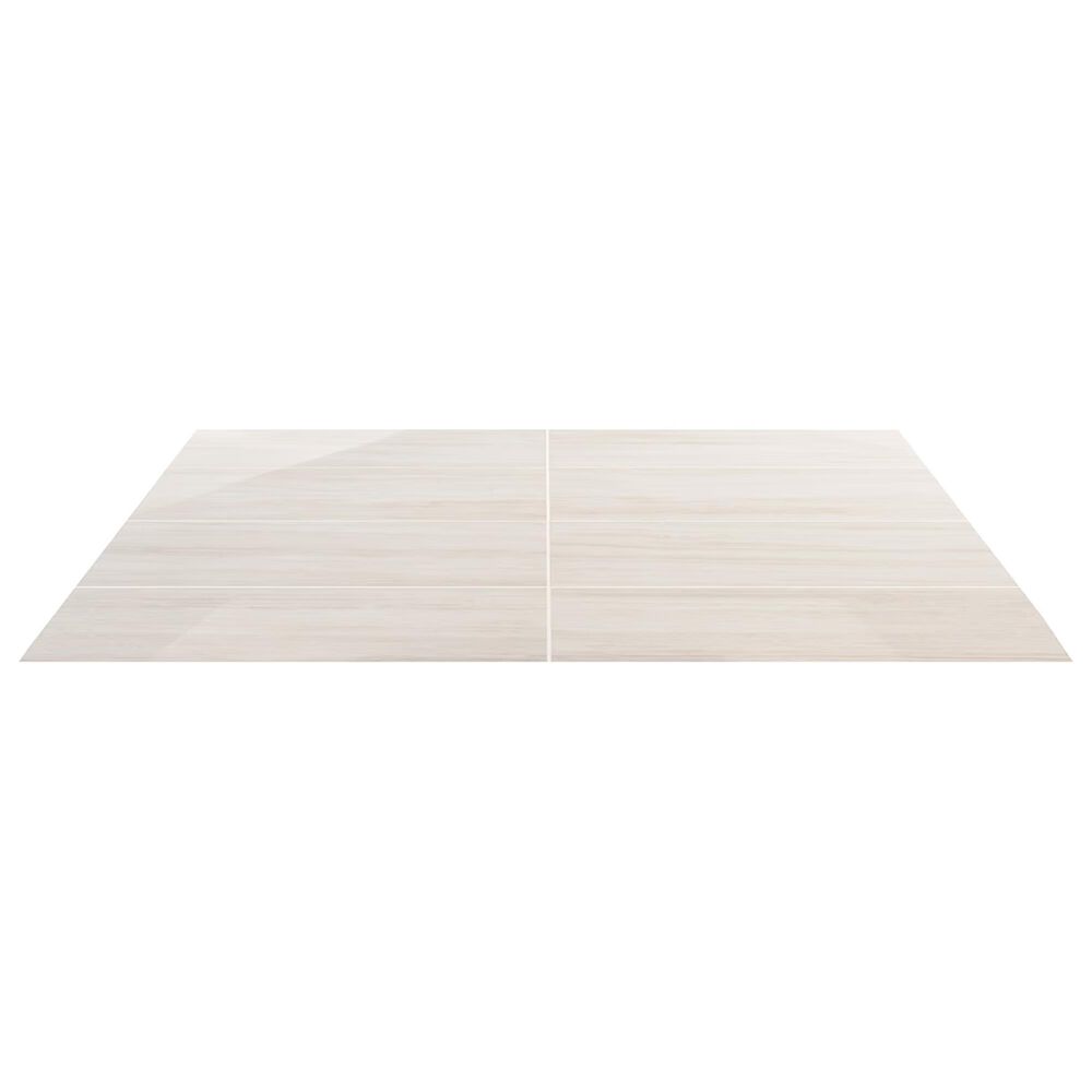 Soho Studio Zenit Bianco White 12" x 24" Travertine Look Polished Porcelain Tile, , large