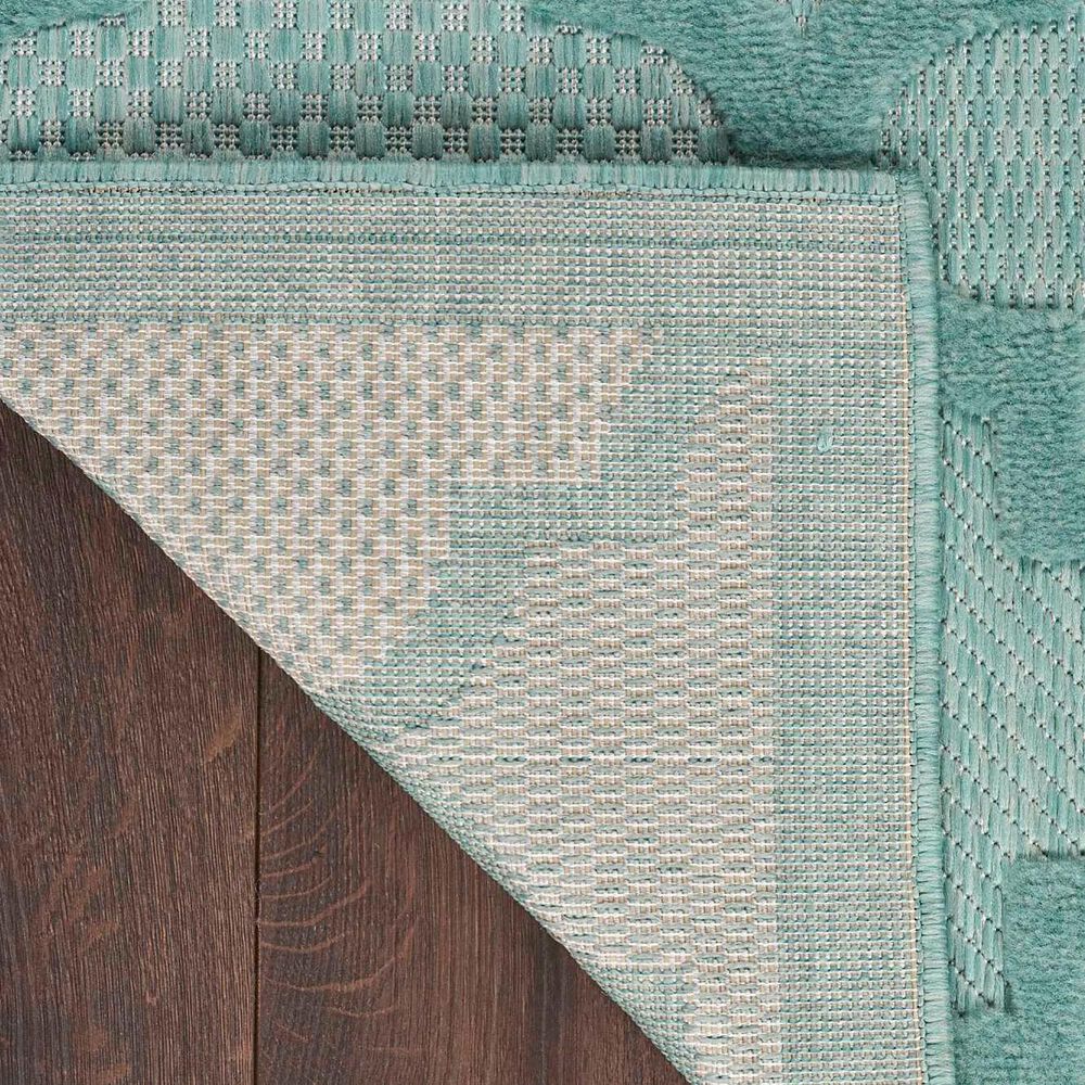Nourison Easy Care 5&#39; x 7&#39; Aqua and Teal Indoor/Outdoor Area Rug, , large