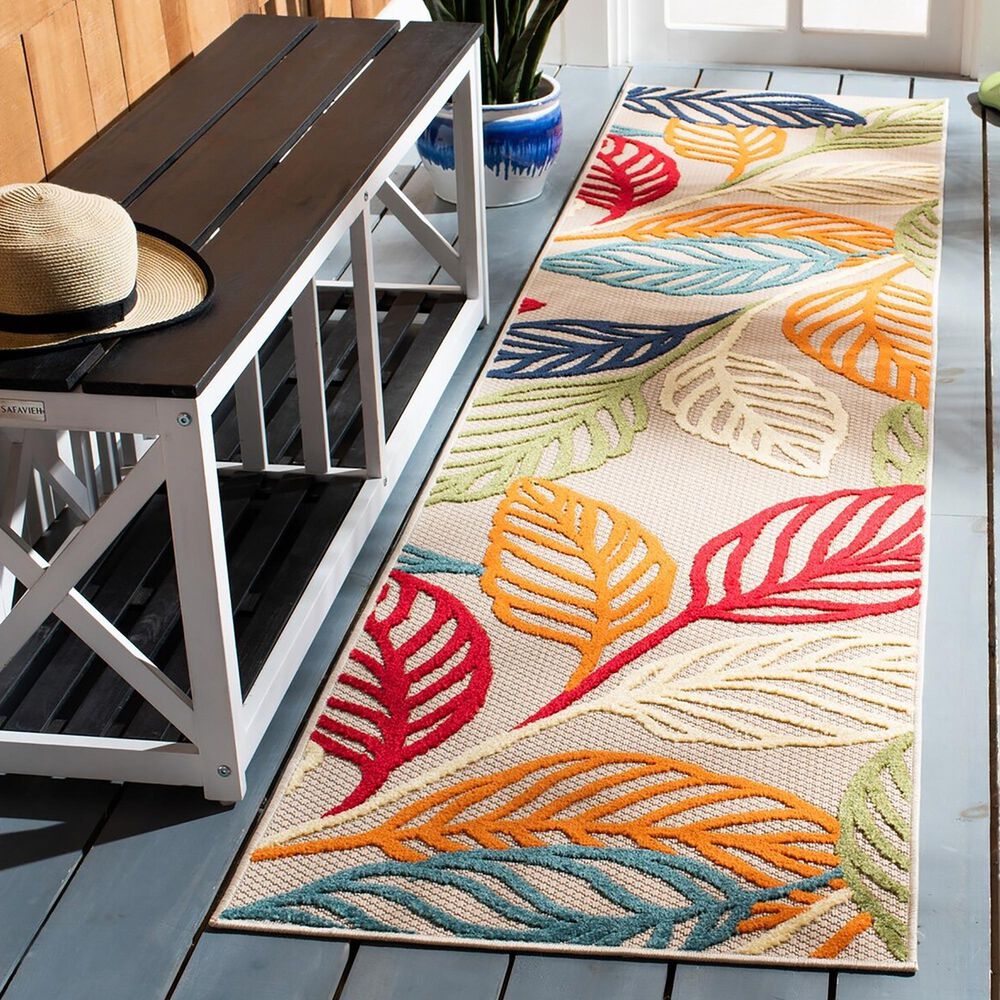 Safavieh Cabana 2&#39;2&quot; x 11&#39; Ivory and Green Performance Runner, , large