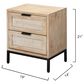 Splendor Living Norwell 2-Drawer Side Table in Natural and Black, , large