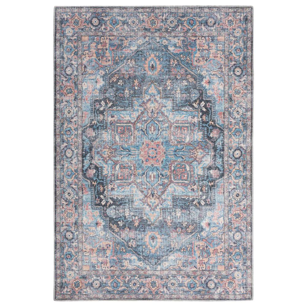 57 Grand by Nicole Curtis Series 1 2" x 6" Blue, Beige and Pink Runner, , large