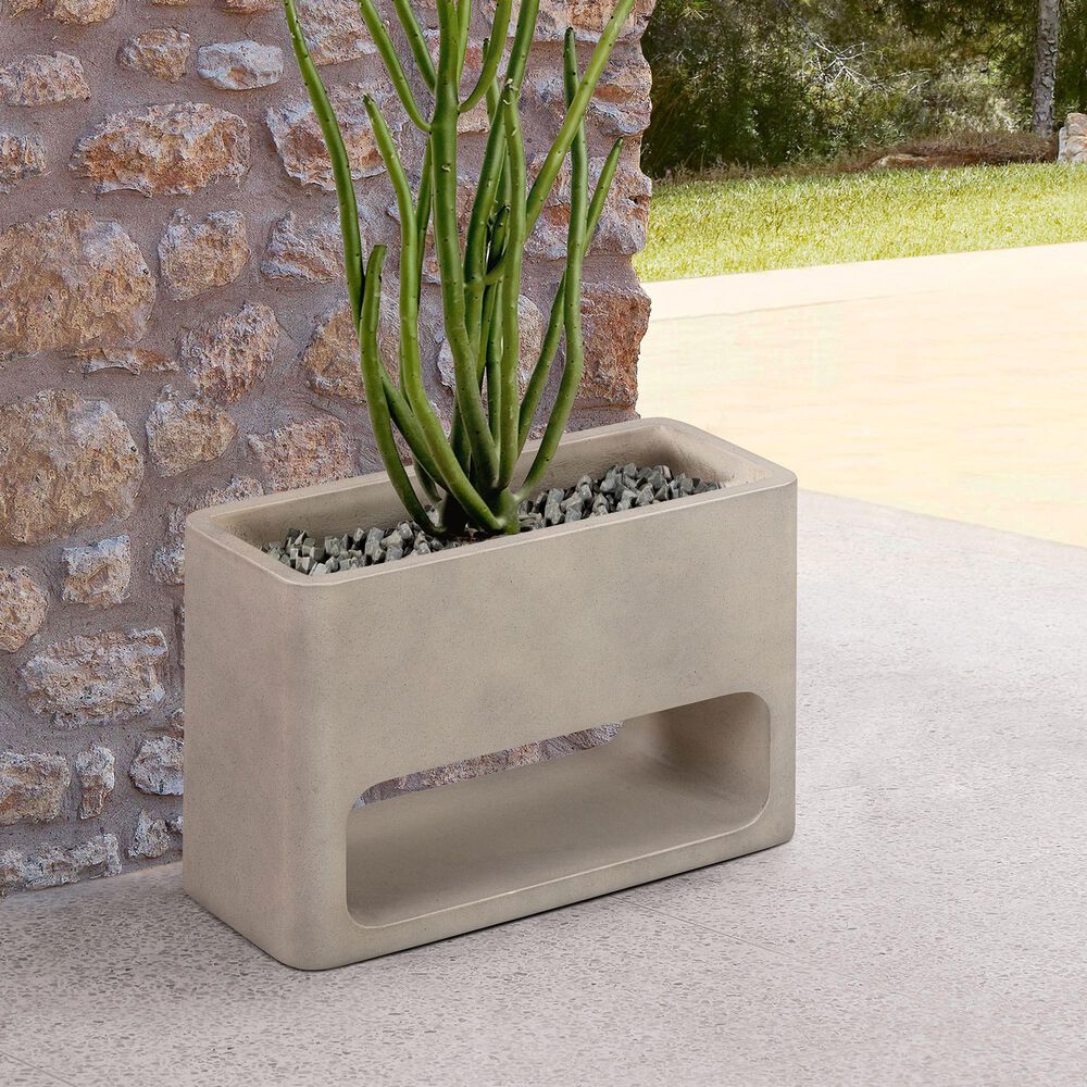 Blue River Sunstone Patio Planter in White, , large