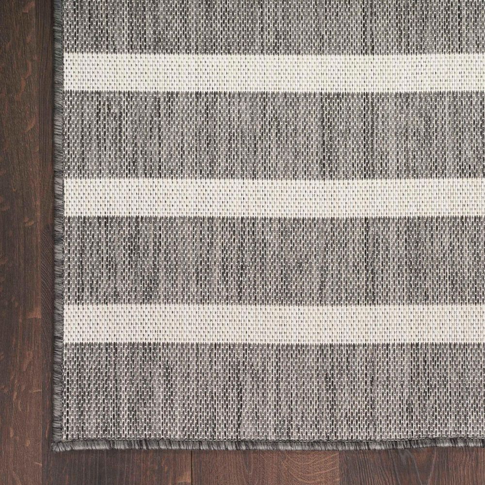 Nourison Positano POS03 Charcoal and Ivory 6&#39; x 9&#39; Indoor/Outdoor Area Rug, , large