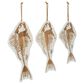 Maple and Jade 30" x 10.5" Coastal Fish Wall Decor in Brown and White (Set of 3), , large