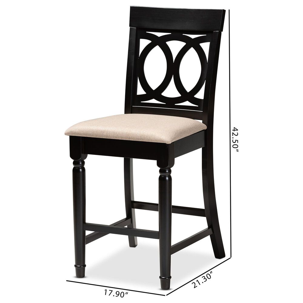 Baxton Studio Verina Counter Stool in Espresso Brown (Set of 2), , large