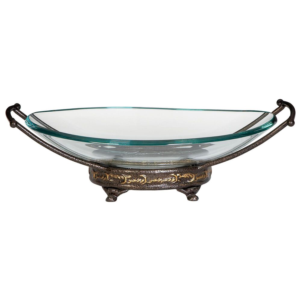 Maple and Jade Traditional Serving Bowl in Black and Gold, , large