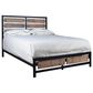 New Heritage Design Elk River Queen Bed and Two Nightstands in Rustic Brown and Black, , large