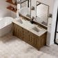 James Martin Vanities Brookfield 72" Double Bathroom Vanity in Honey Oak with 3cm Victorian Silver Quartz Top and Rectangular Sinks, , large