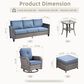 HOMLUX 6-Piece Patio Conversation Set in Denim Blue, , large