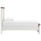 Ashley Rustic Twin Panel Bed in White and Brown, , large