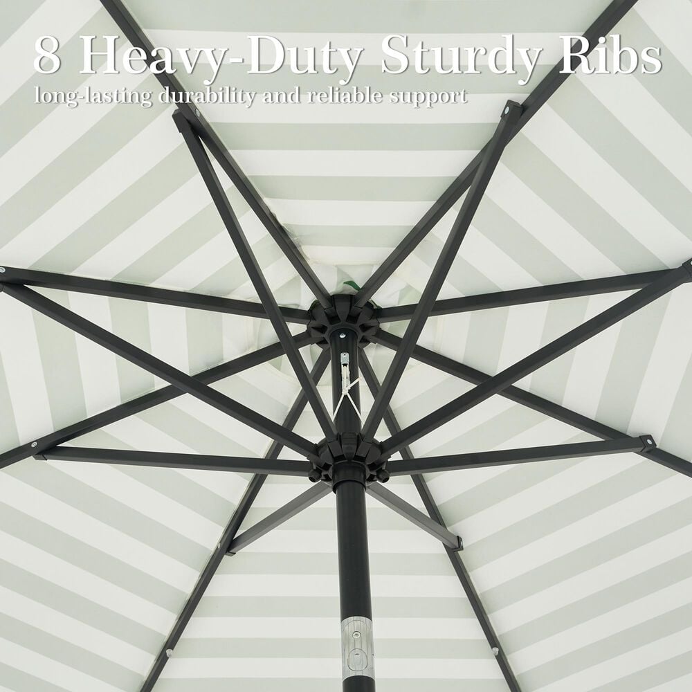 HOMLUX 10' Solar LED Patio Umbrella with Adjustable Tilt and in Green, , large