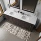 Lexora Home Dukes 84" Double Bathroom Vanity in Espresso with 2 cm White Quartz Top and Rectangular Sinks, , large