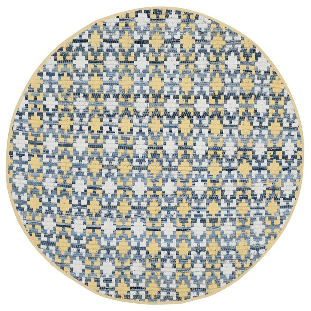 Safavieh Montauk Geometric 4" Round Gold and Multicolor Area Rug, , large