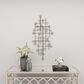 Maple and Jade 20" x 42" Glam Abstract Wall Decor in Matte Taupe and Silver, , large