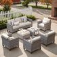 HOMLUX 7-Piece Rattan Sectional Set in Beige, , large