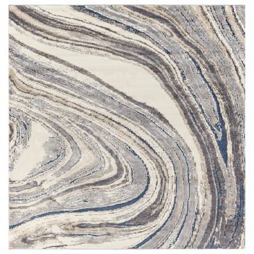 Surya Tuscany TUS-2315 7"10" Square Cream, Khaki, Gray, Charcoal and Blue Area Rug, , large