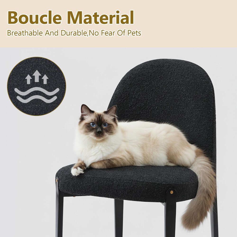 Morden Fort Boucle Side Chair in Black (Set of 4), , large