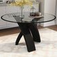 Furniture of America Witt Dining Table in Black and Clear - Table Only, , large