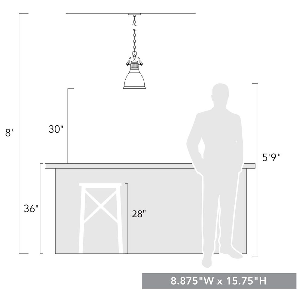 Golden Lighting Duncan Small Pendant in Red with Chain in Matte Black, , large