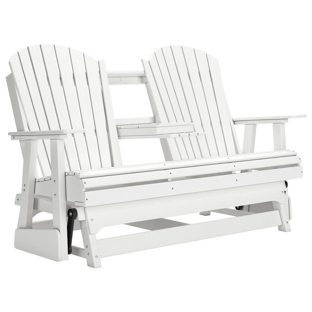 Ashley Hyland Wave Patio Glider Loveseat in White, , large