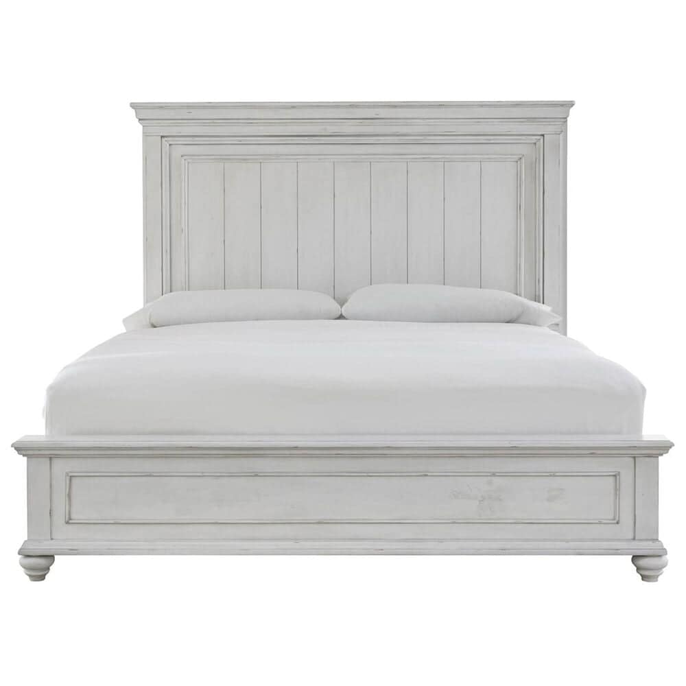 Ashley Kanwyn Queen Panel Bed in Distressed Whitewash, , large