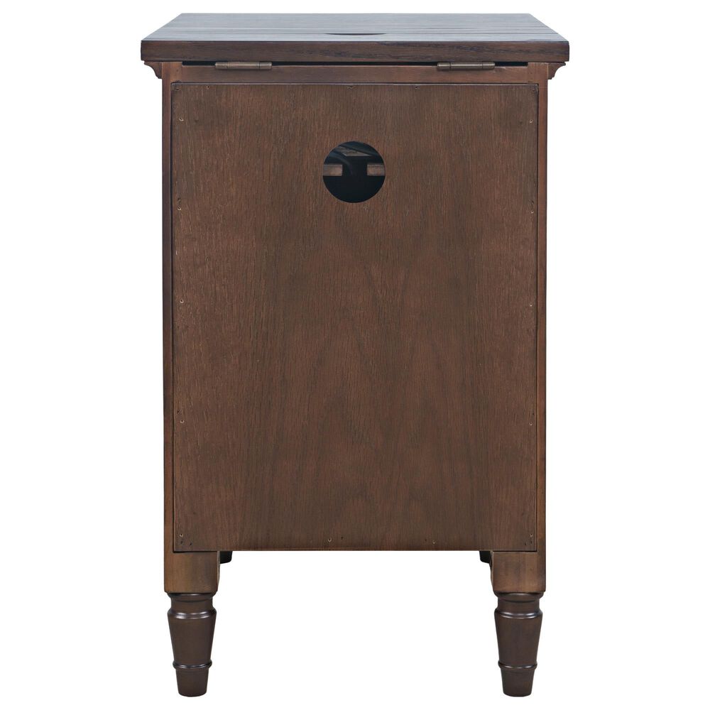 Waltham Brentwood Power Chairside Table in Arbor Oak, , large