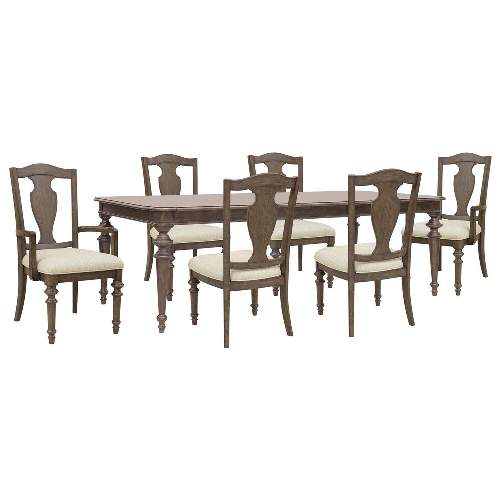Chapel Hill Saddle Creek 7-Piece Rectangular Dining Set in Timber Brown, , large
