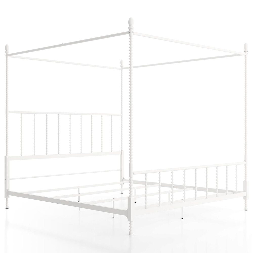 Furniture of America Elliot King Canopy Bed in White, , large