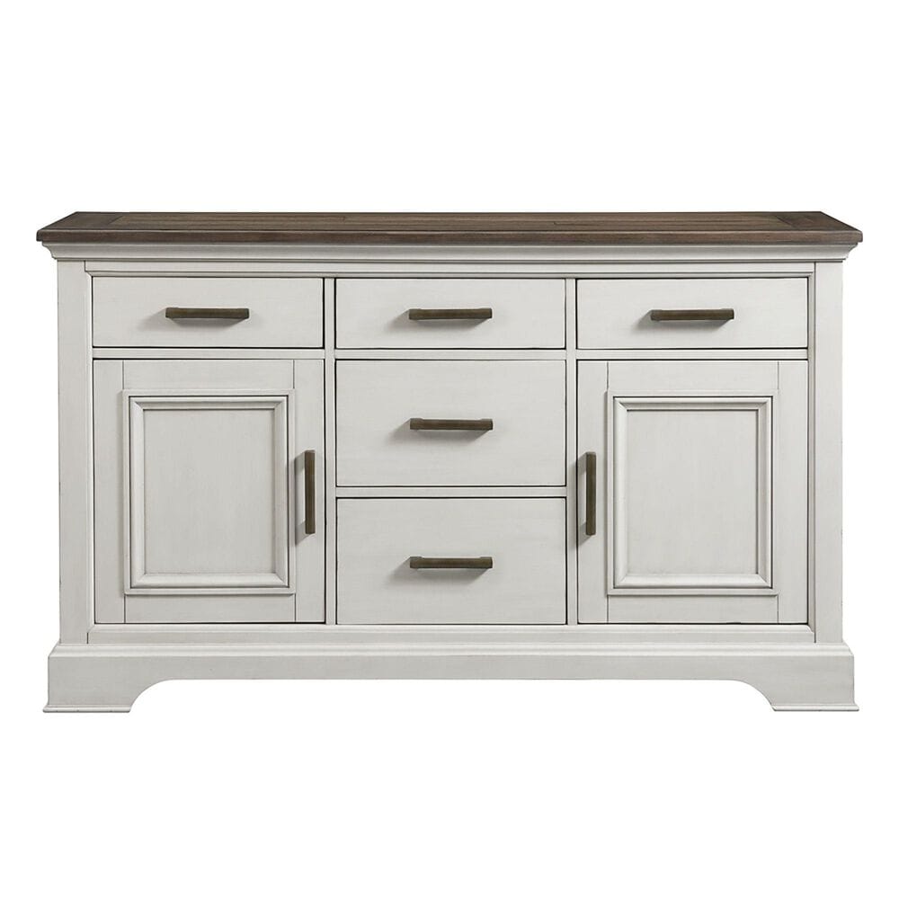 Hawthorne Furniture Drake Sideboard in Rustic White and French Oak, , large