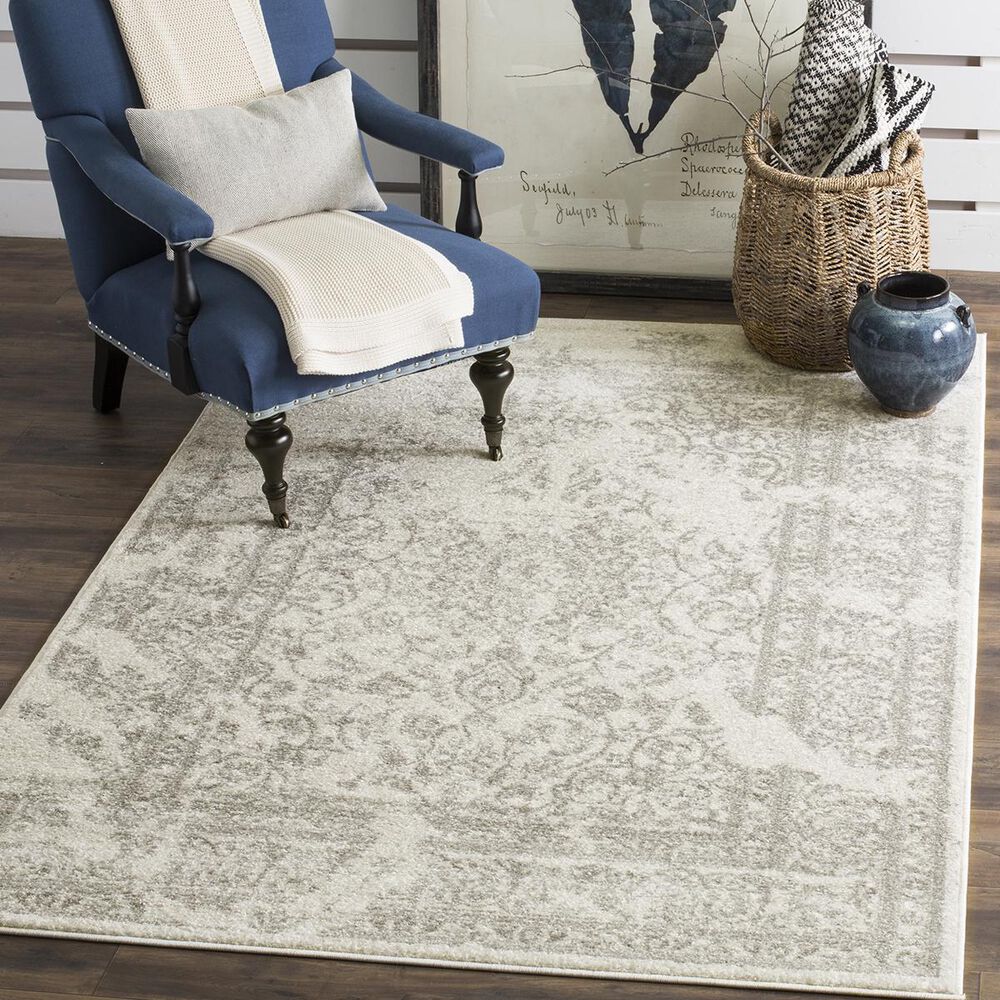 Safavieh Adirondack ADR101B-3 3" x 5" Ivory/Silver Area Rug, , large
