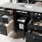 James Martin Vanities Brittany 60" Single Bathroom Vanity in Black Onyx with 3 cm Victorian Silver Quartz Top and Rectangular Sink, , large
